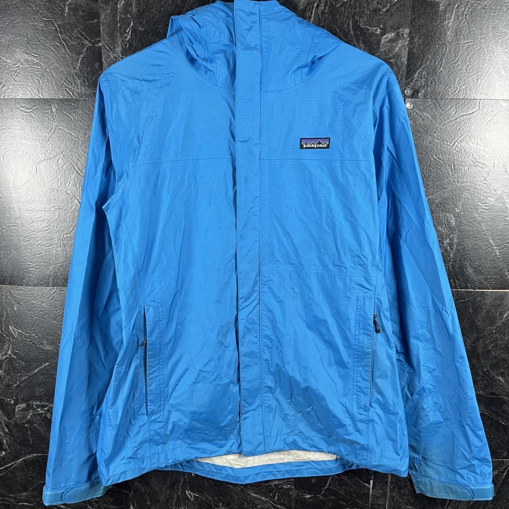 Patagonia Men's Blue Torrentshell H2NO Wind Rain Jacket Medium -Flaws